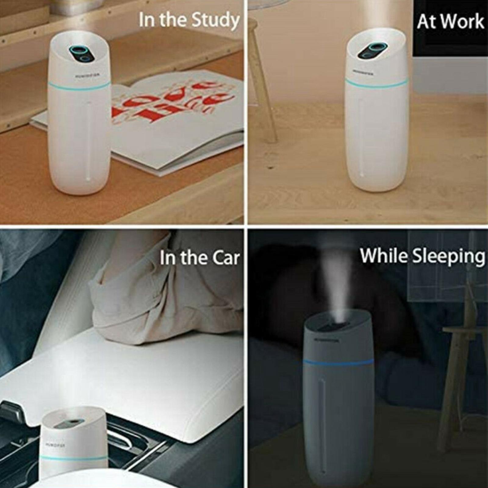 260ML Portable Mini Humidifier Oil Diffuser Mist Purifier for Car Home White