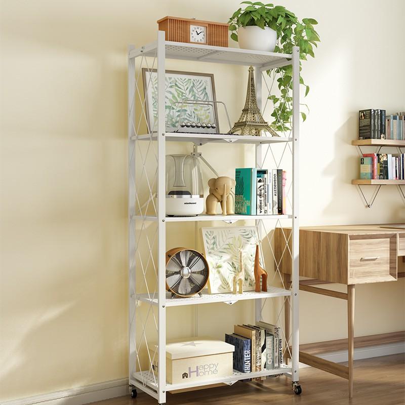 Kệ Sắt Đa Năng 4 Tầng BELLEVIE Kệ Để Đồ Nhà Bếp Gấp Gọn Có Bánh Xe Sơn Tĩnh Điện Cao Cấp