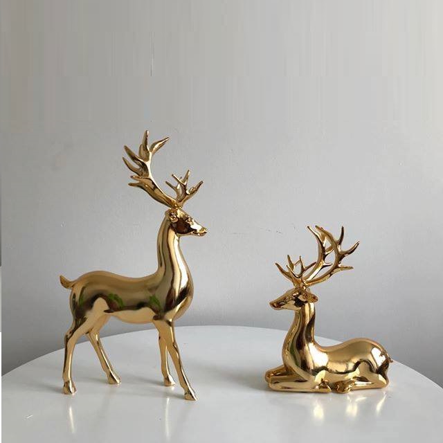 Gold Deer sản phẩm trang trí cao cấp hươu trang trí sơn mạ vàng DHGD001