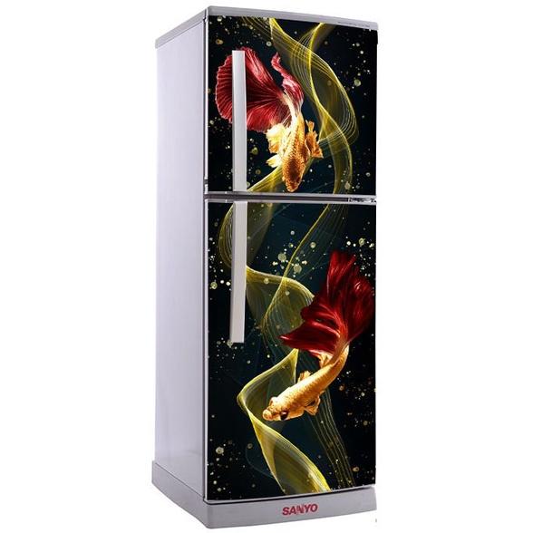 DECAL DÁN TỦ LẠNH MẪU CÁ KOI ĐUÔI ĐỎ ĐẸP - BỀN - SANG