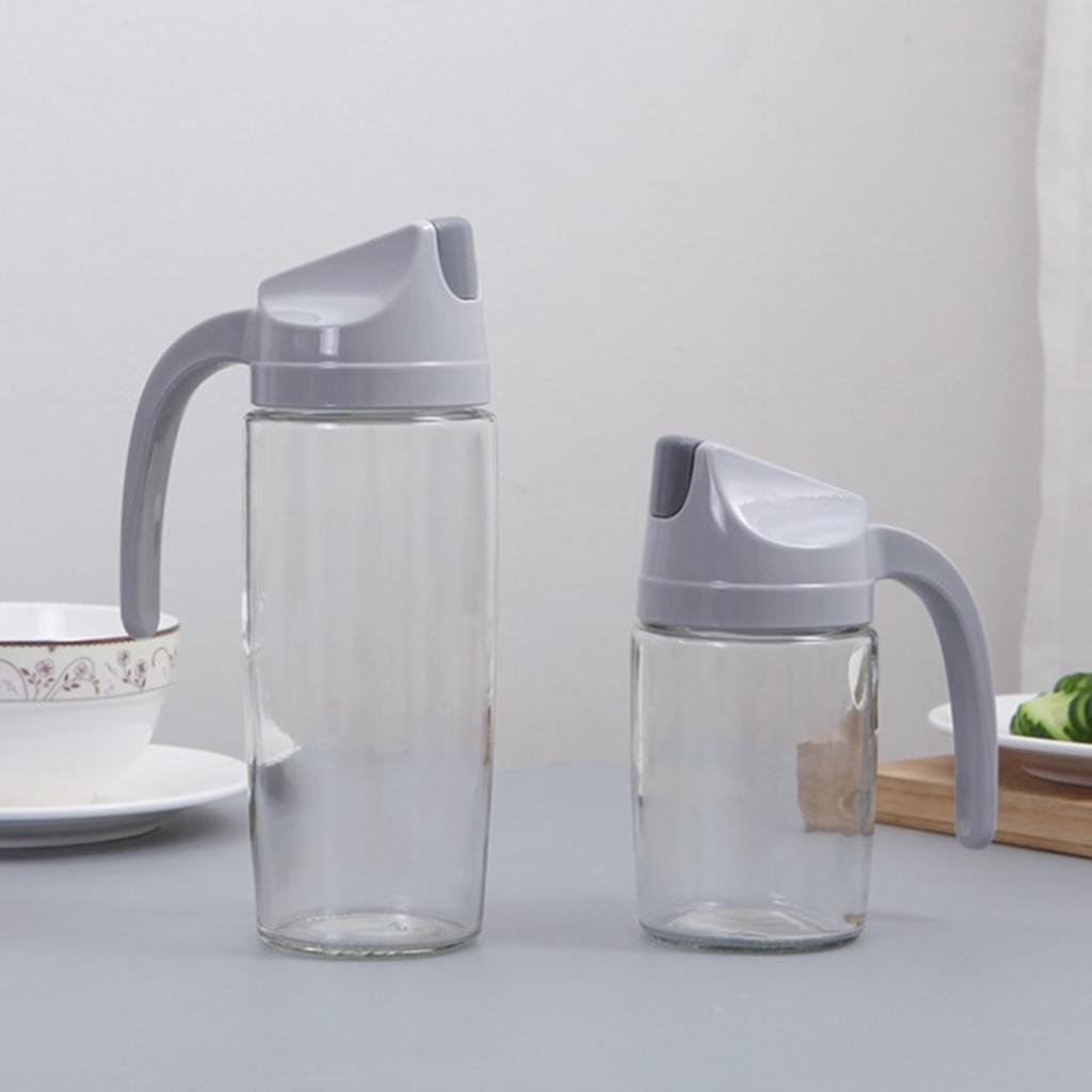 2X Glass Oil Bottle Vinegar Olive Spice Dispenser Leak-Proof Kitchen Tool,600ml