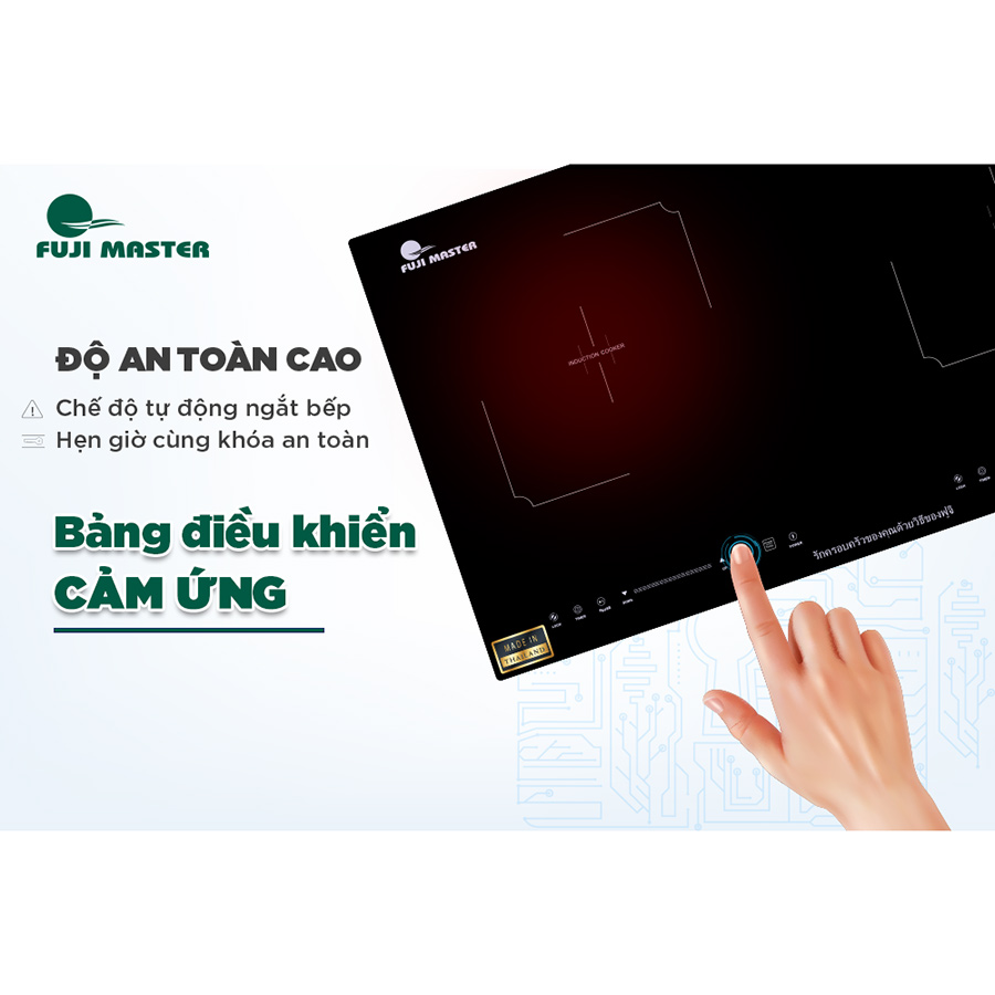 Bếp đôi kết hợp điện từ + hồng ngoại Fuji Master FJM-2302 - Hàng chính hãng