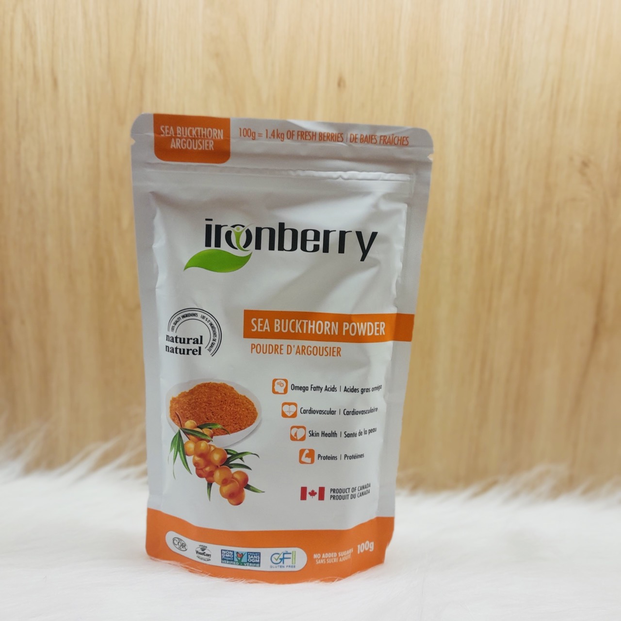 Bột hắc mai biển nguyên chất - IRONBERRY Sea buckthorn powder 100gr