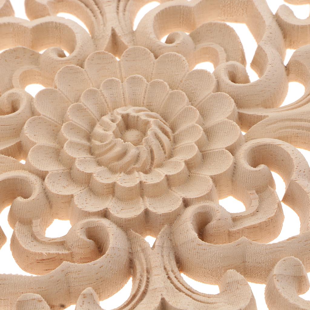 European Style Wood Round Carved Appligue For Furniture Decoration