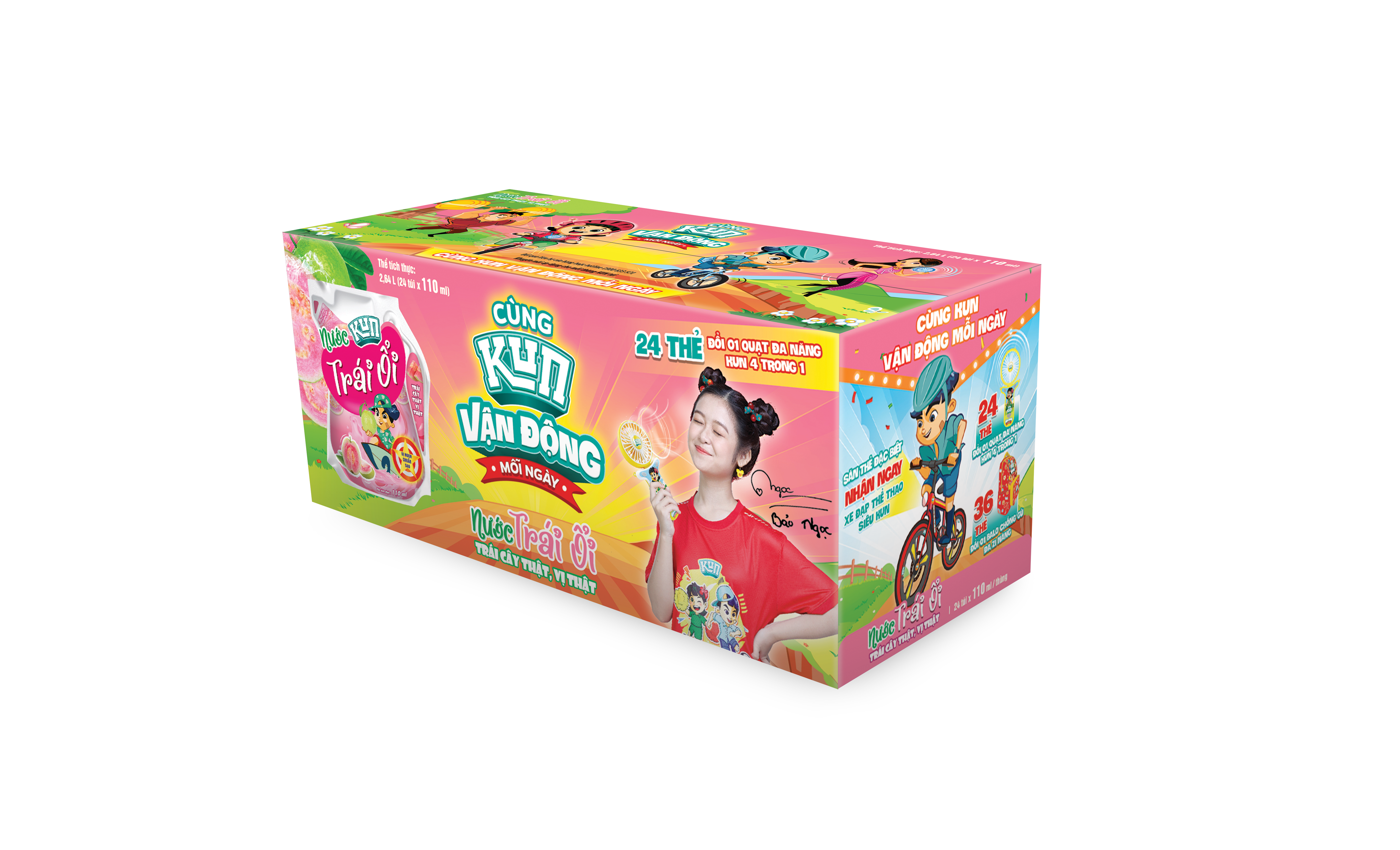 Kun nước trái cây ổi thùng 24 túi x 110ml