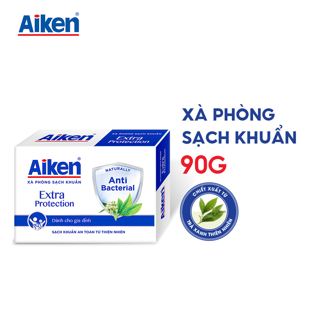 Aiken Xà Phòng Sạch Khuẩn Chiết Xuất Trà Xanh Thiên Nhiên 90G