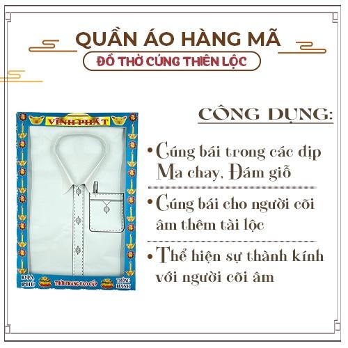 Combo Cúng Bộ Quần Áo Sơ Mi Trơn Cao Cấp Hàng Mã Đồ Thờ Cúng Thiên Lộc