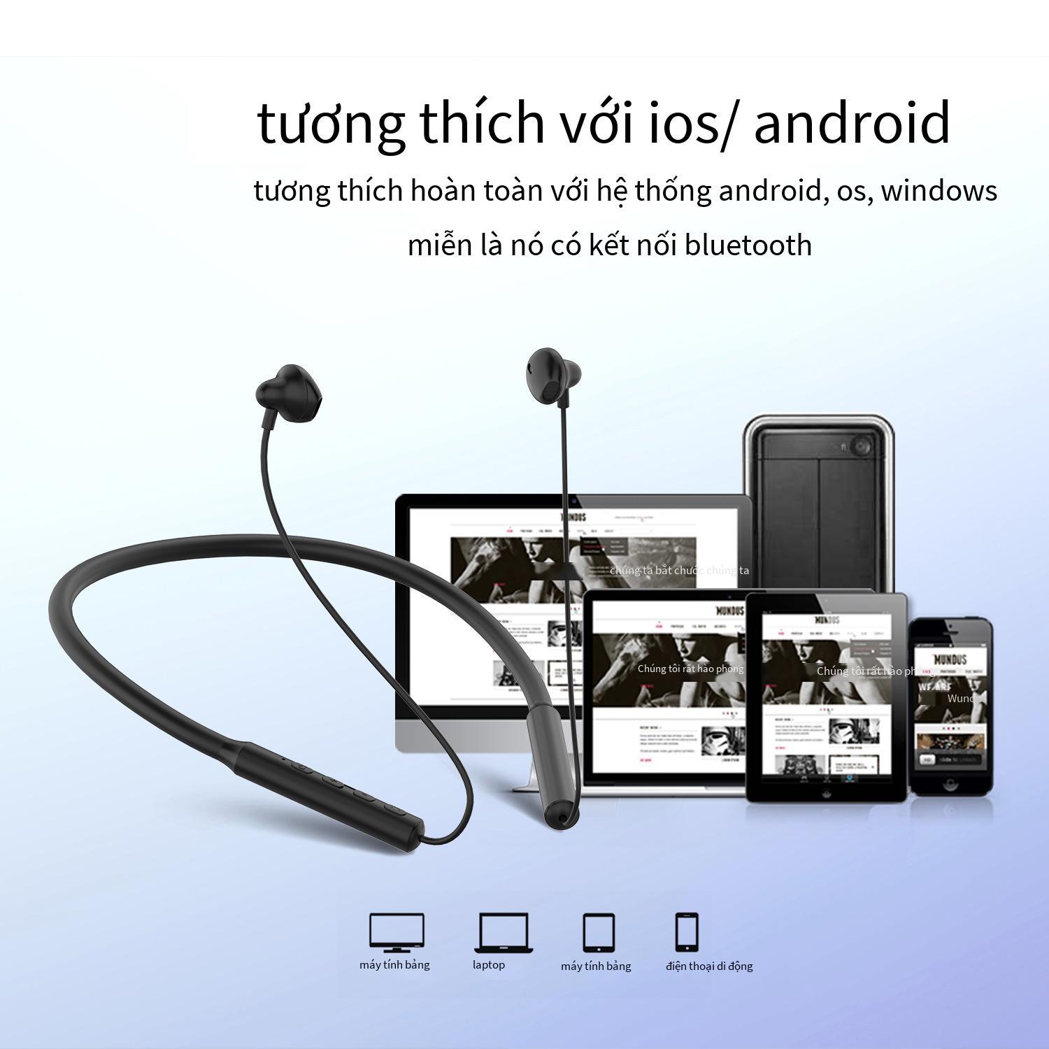 Khuyến mại mới Tai nghe Bluetooth W18 thể thao không dây chạy in-ear thời lượng pin chờ siêu dài có dây giảm tiếng ồn