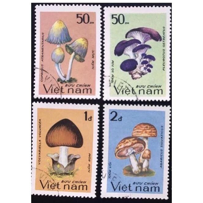 Bộ Tem Sưu Tầm Việt Nam Chủ Đề Các Loại Nấm - 8 Con Stamps.