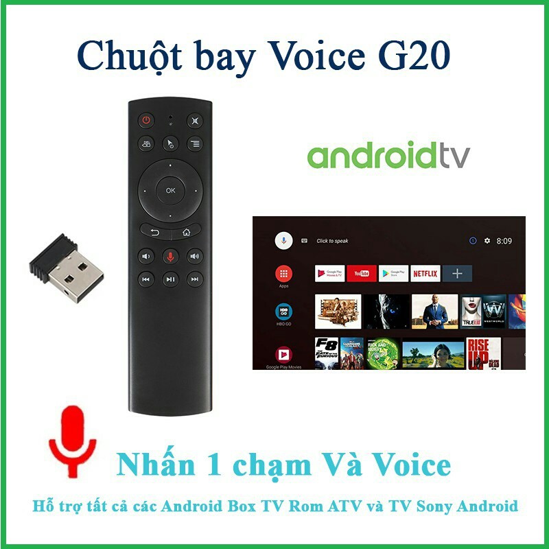 Điều Khiển Remote Bluetooth G20, Tìm Kiếm Giọng Nói Air Mouse Remote Voice - Hàng Nhập Khẩu