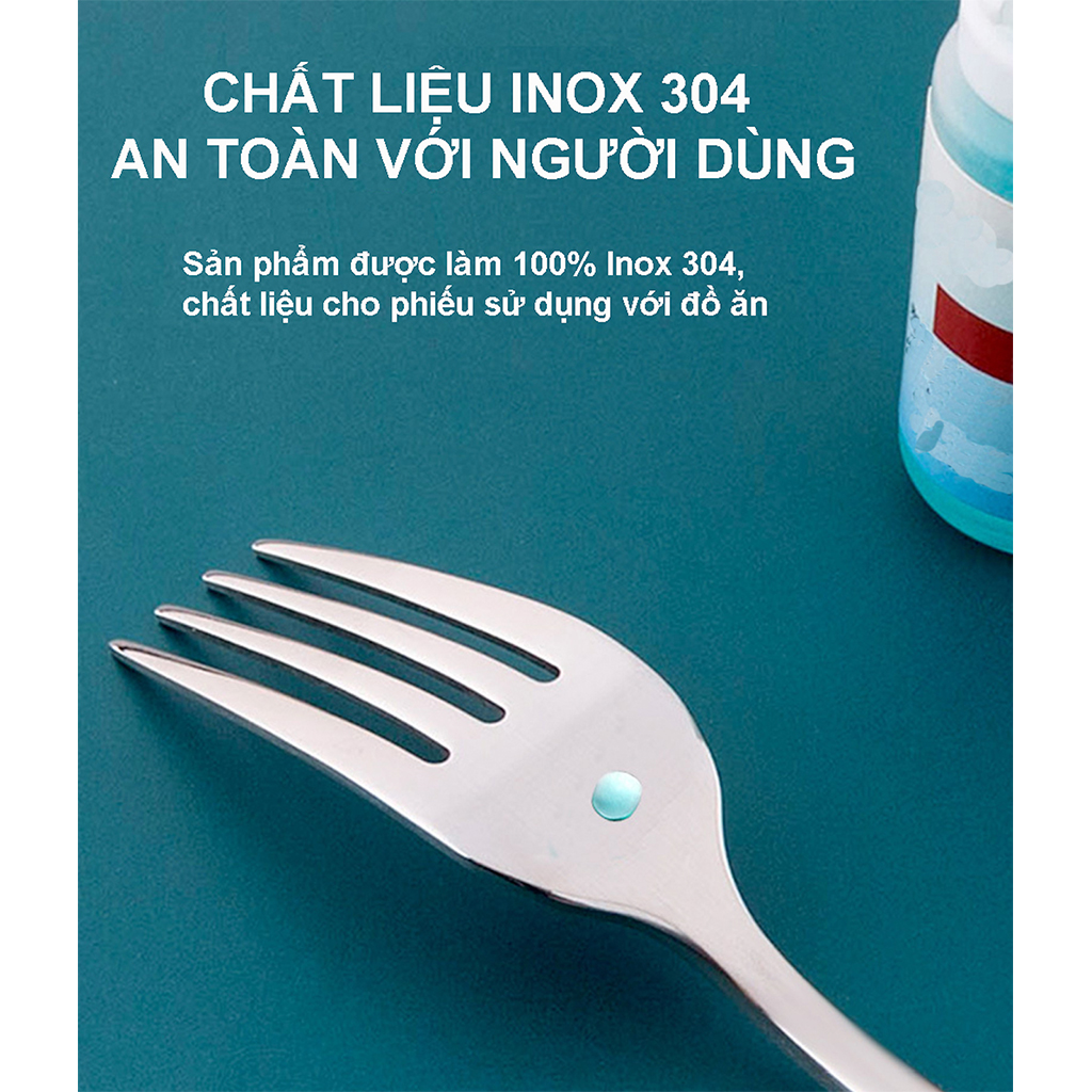 Bộ Muỗng Đũa Cá Nhân Thép Không Gỉ Dùng Cho Văn Phòng, Đi Cắm Trại Dã Ngoại Phù Hợp Cho Nam Và Nữ - TẶNG TÚI CHỐNG SỐC