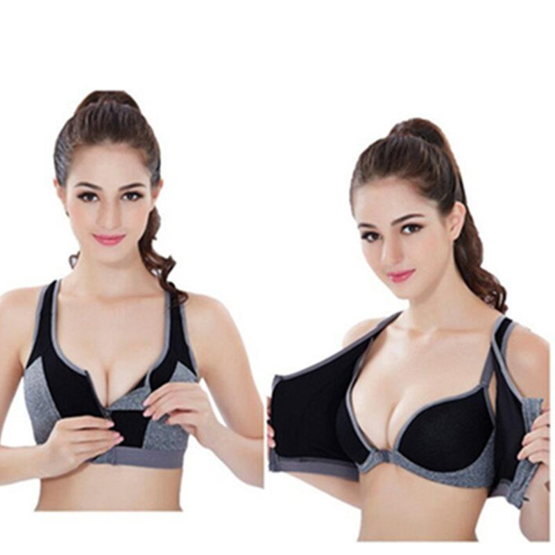 2021 2 Lớp Dây Kéo Phía Trước Áo Ngực Thể Thao Nữ Tập Thể Dục Yoga Bra Tập Hợp Mà Không Vòng Thép Chống Sốc Chạy Thể Thao áo Ngực