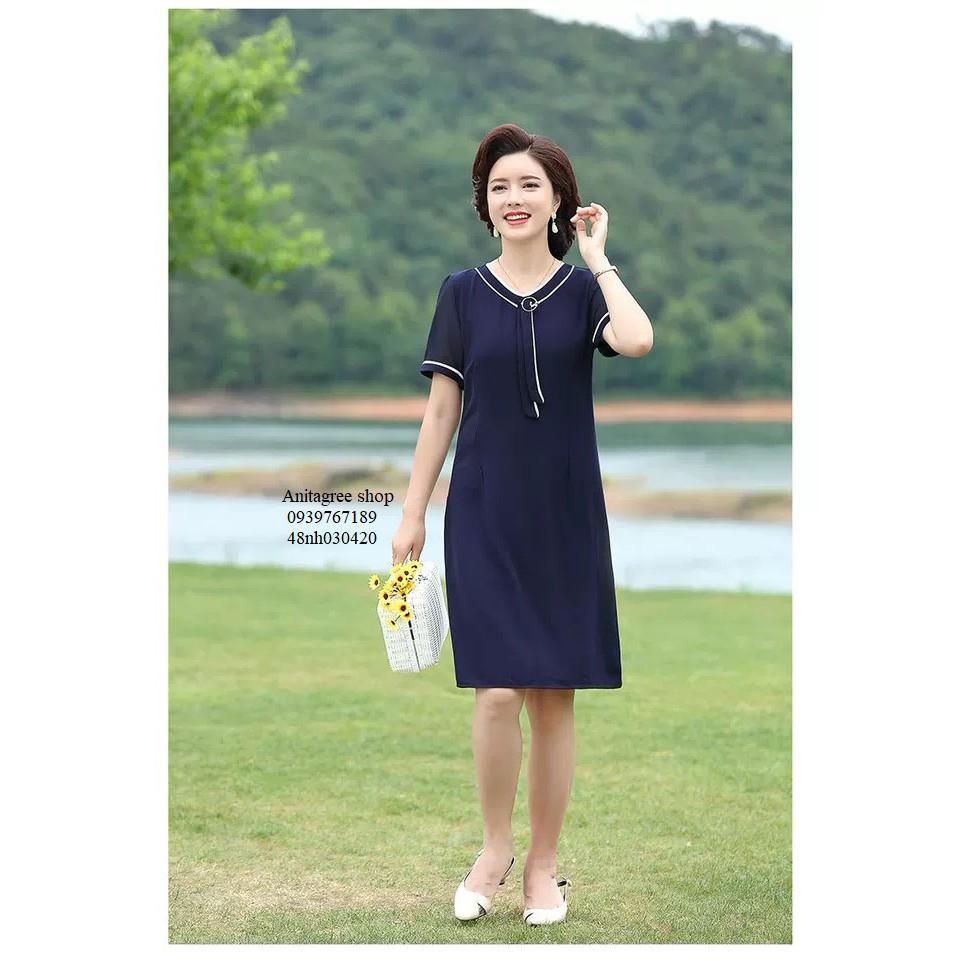 Tk03-0420-ĐẦM SUÔNG KIỂU VIỀN TAY NGẮN s-6xl