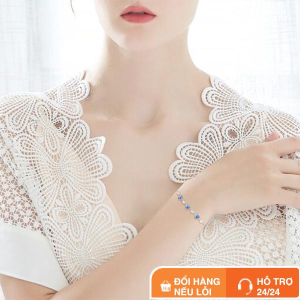 Lắc Tay Bạc Nữ Lylysilver Đính Đá Hình Trái Tim