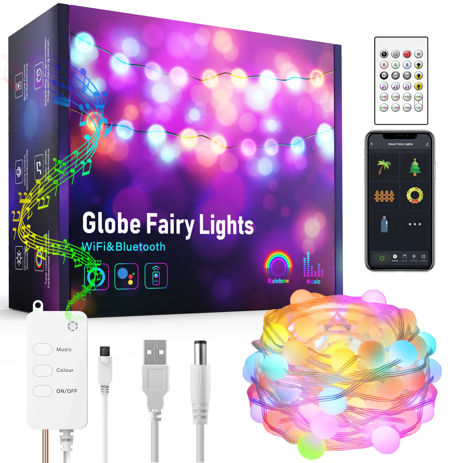 Đèn Led Dây Trang Trí Đổi Màu RGB Nháy Theo Nhạc Wifi Điều Khiển Trên Ứng Dụng Tuya SHP-HUE2B