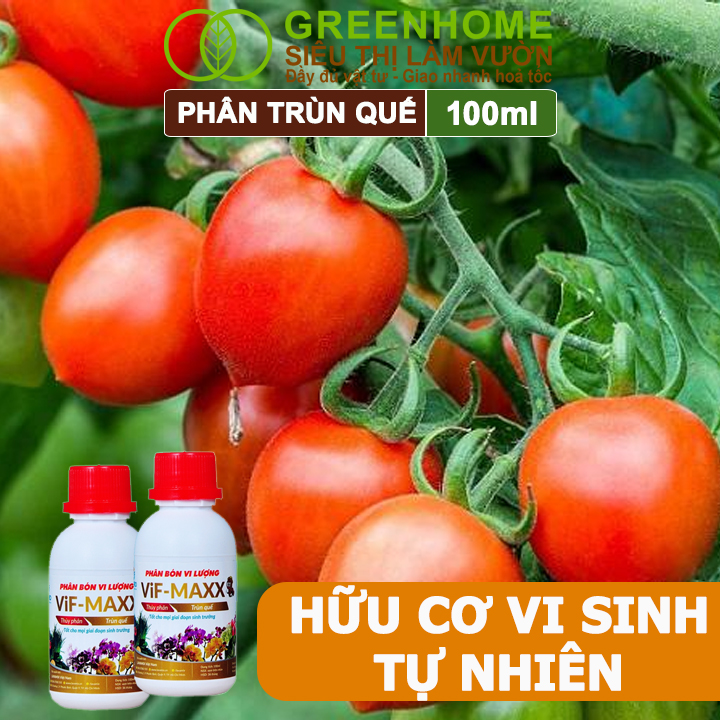 Phân Trùn Quế Greenhome, Lavamix, 100ml, Hữu Cơ Sinh Học, Thuỷ Phân Đậm Đặc, Bón Rau, Hoa, Kiểng