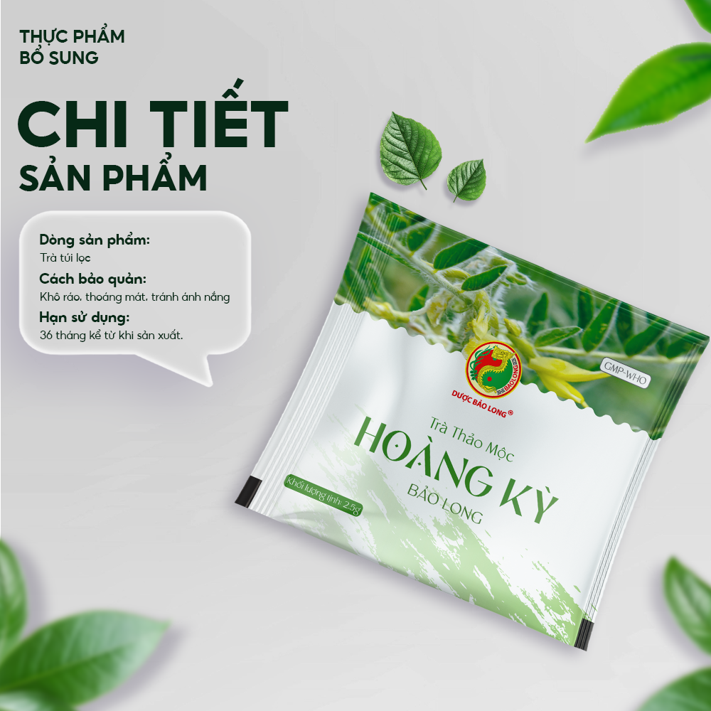 Trà Thảo Mộc Hoàng Kỳ - Bảo Long - Hàng Chính Hãng