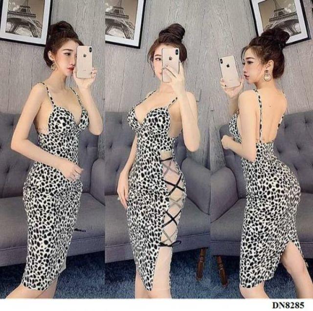 Đầm body đan dây hở ngực sexy