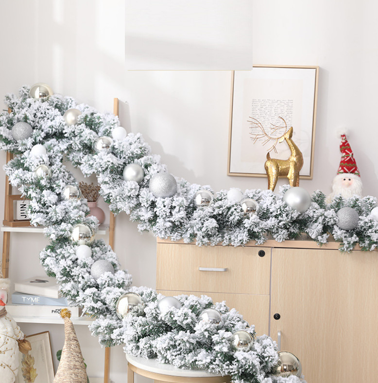 Dây Lá Thông Phủ Tuyết B12 Trang Trí Giáng Sinh Noel