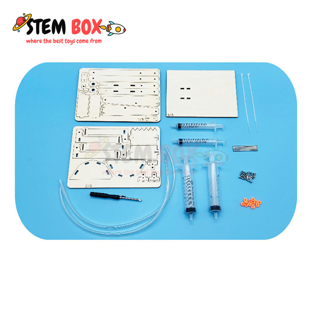 Đồ chơi khoa học bộ lắp ghép máy xúc thủy lực bằng gỗ - Trò chơi DIY STEM BOX