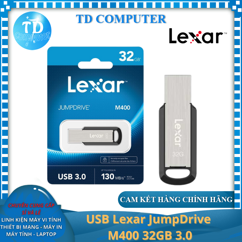 USB Lexar JumpDrive M400 32GB 3.0 - Hàng chính hãng DigiWorld phân phối