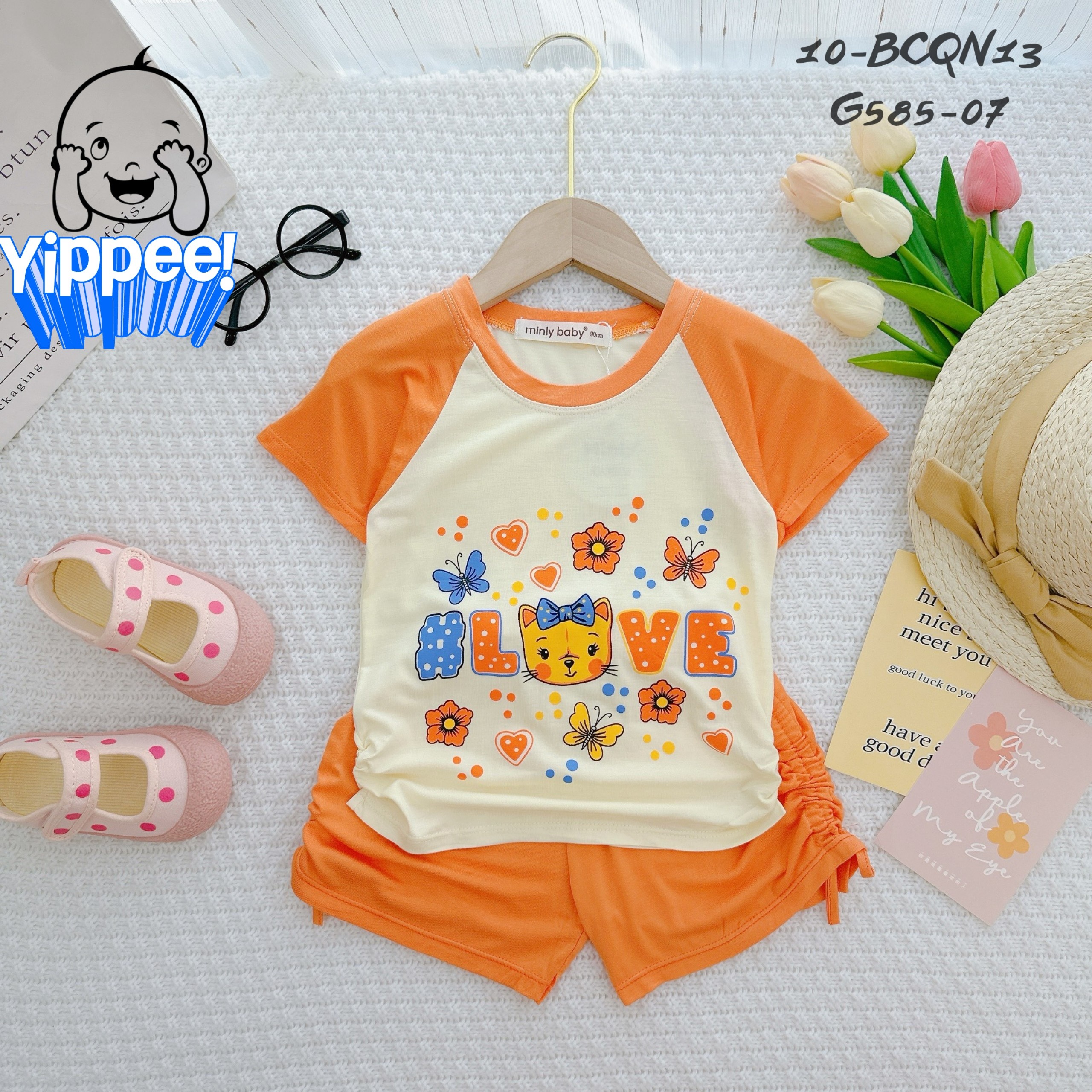 Đồ bộ bé gái, bộ mùa hè cho bé gái họa tiết trái cây con vật đáng yêu size 5-28kg chất cotton mềm mịn mát