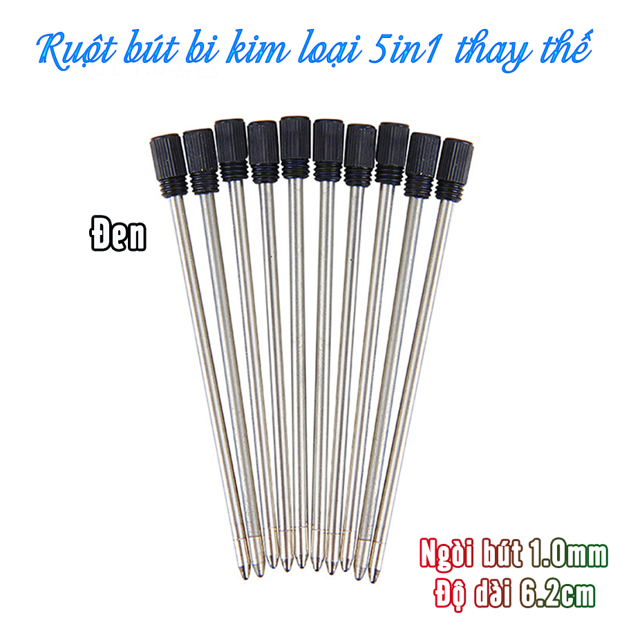 Combo 10 Ruột bút ký Bi kim loại 70mm 62mm 55mm ngòi 1.0mm thay thế - Ruột bút bi kim loại thay thế