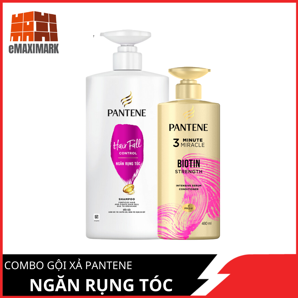 Hình ảnh Combo Dầu Gội 650ml - Kem Xả 3 Phút 480ml Pantene Cao Cấp Ngăn Rụng Tóc