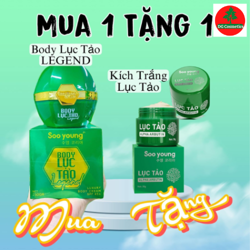 Combo 3 Hộp Kem Body Lục Tảo Soo Young Legend Mẫu Mới Tặng Kèm Kích Trắng