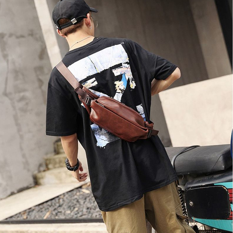 Men's Casual Chest Bag Crazy horse leather