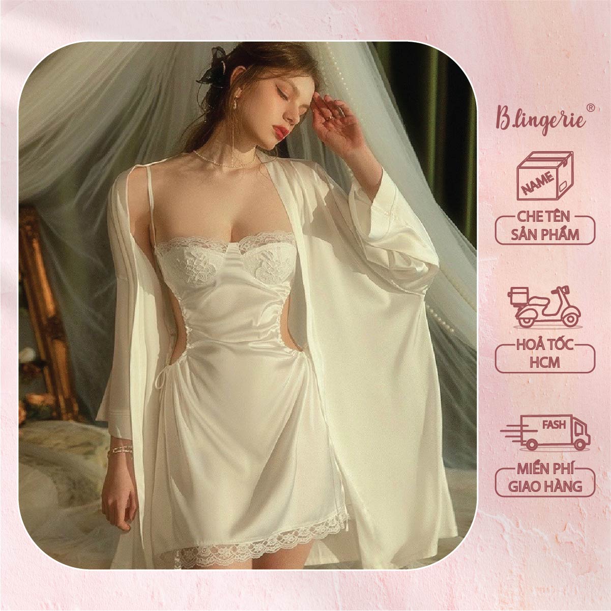 Váy Ngủ Xẻ Eo Gợi Cảm (Không kèm áo choàng) - B.Lingerie