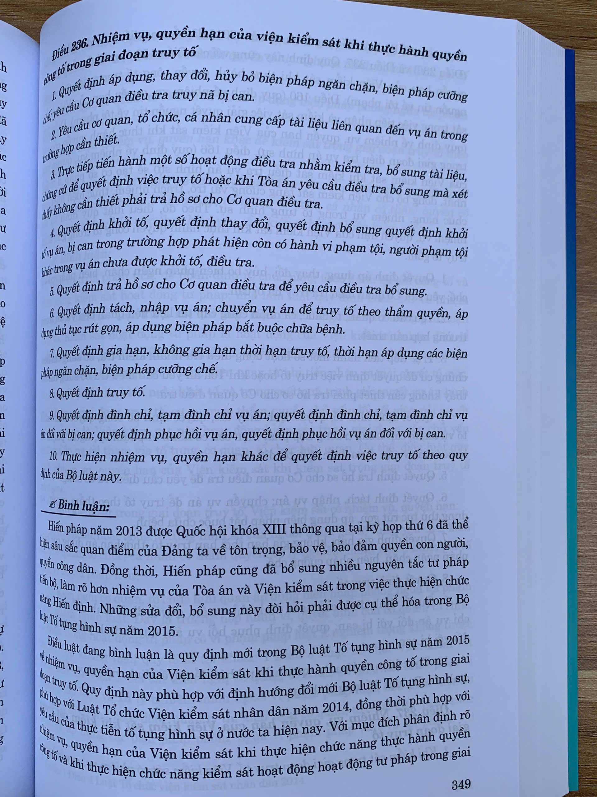 Bình luận khoa học Bộ luật Tố tụng hình sự năm 2015 (sửa đổi, bổ sung năm 2021, 2024, 2025)