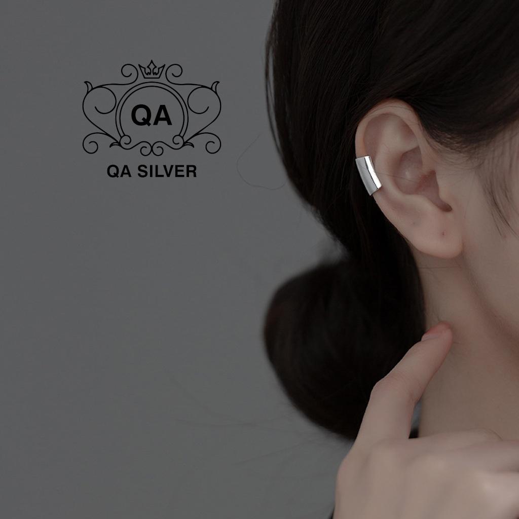 Khuyên tai bạc kẹp vành bản to dày bông tai nam nữ S925 EARCUFF Silver Earrings QA SILVER EA211102