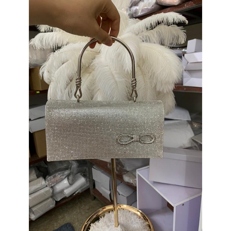 Clutch đi tiệc-ví cầm tay nữ đi tiệc lụa đá trơn- siêu nhẹ
