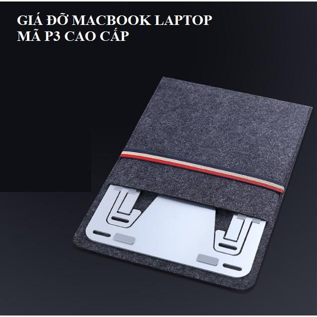 Giá đỡ laptop tablet bằng nhôm kiêm đế tản nhiệt nâng cho Macbook máy P18 điều chỉnh góc nghiêng độ cao