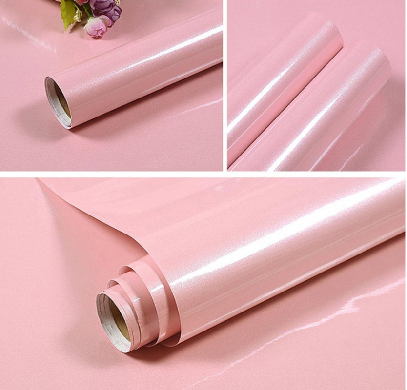 Cuộn 5m dài x 0.6m rộng decal giấy dán bóng dán kệ bếp dán tường MÀU HỒNG