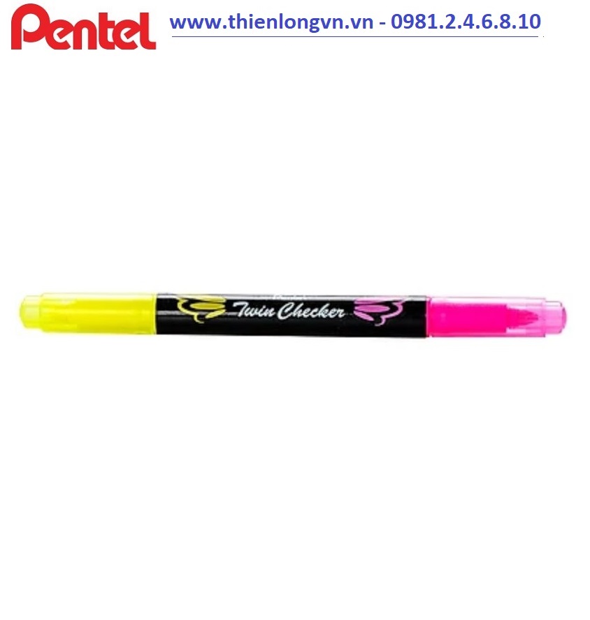 Bút nhớ dòng 2 đầu Pentel – SLW8 màu vàng - hồng