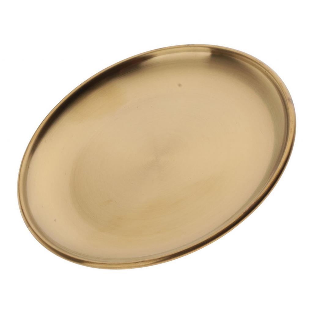 Dinner Plate Dish Stainless Steel 5.5" Grilled Barbecue Dinning Table Tableware