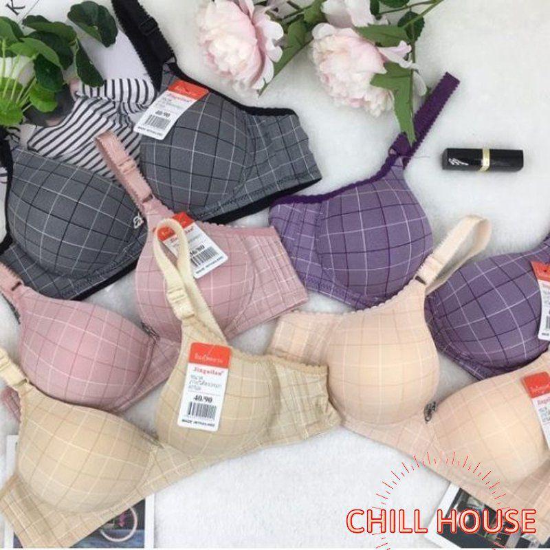 Áo Lót không Gọng kẻ ô đệm mỏng Hms151 - CHILLHOUSE