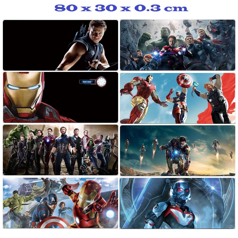 Tấm lót chuột phím nhân vật Siêu Anh Hùng AVENGER (MARVEL) size dài 80 x 30 x 0.3 cm - loại mousepad speed (Hình ngẫu n