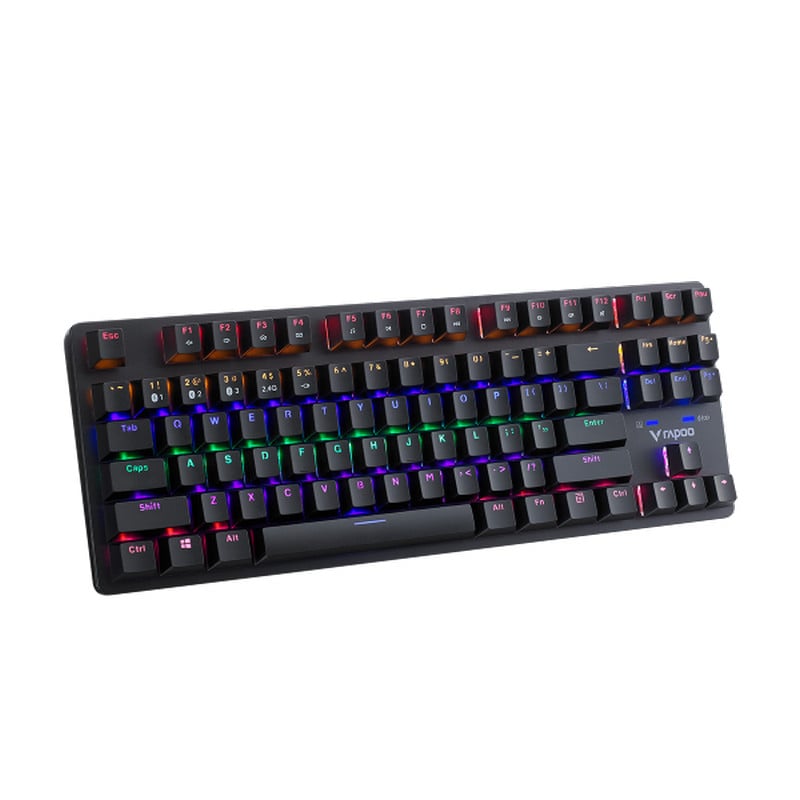 Bàn phím Gaming Wireless Rapoo V500PRO-87 MULTI MODE TKL RGB Blue Switch - Hàng Chính Hãng