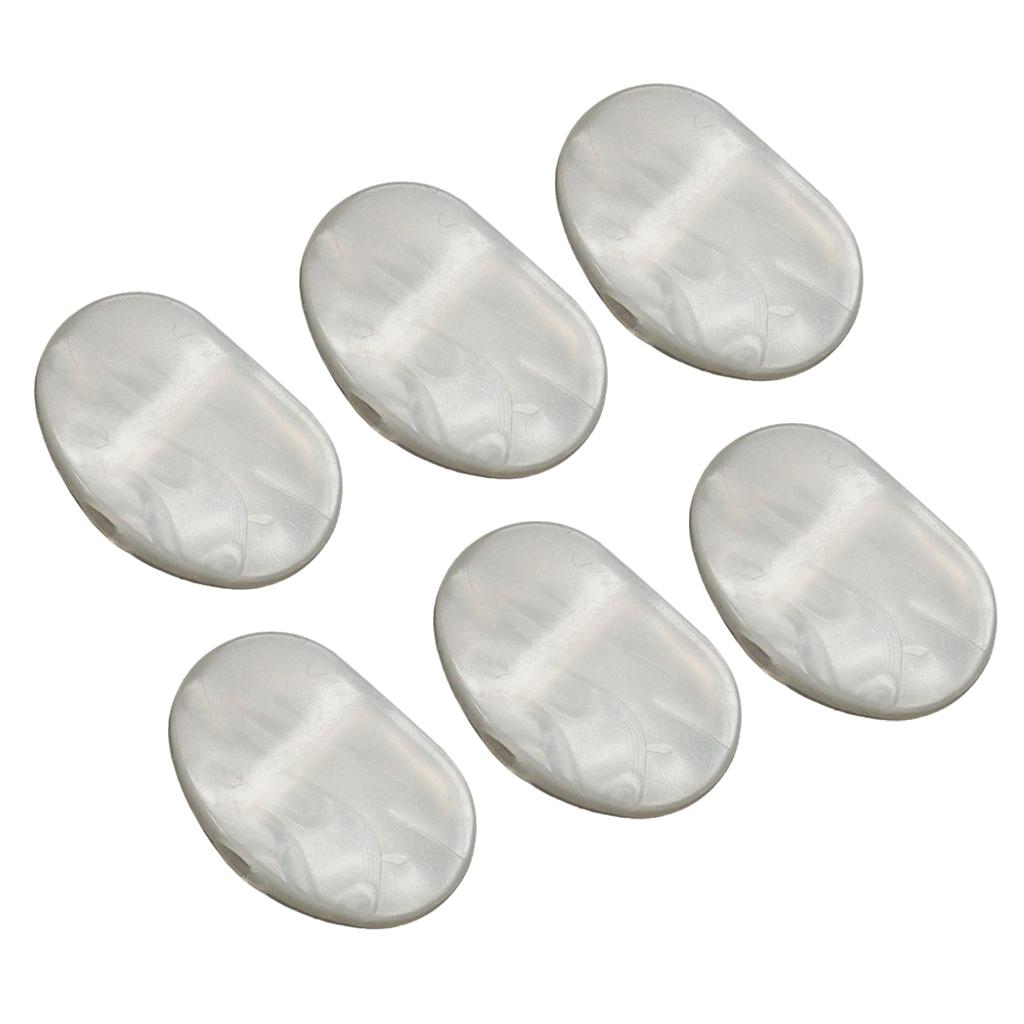 Sunnimix 6 Chiếc Hình Bầu Dục Đàn Guitar Điện Ngọc Trai Chỉnh Chốt Nắp Chỉnh Âm Máy Đầu Thay Thế Nút Núm, Trắng