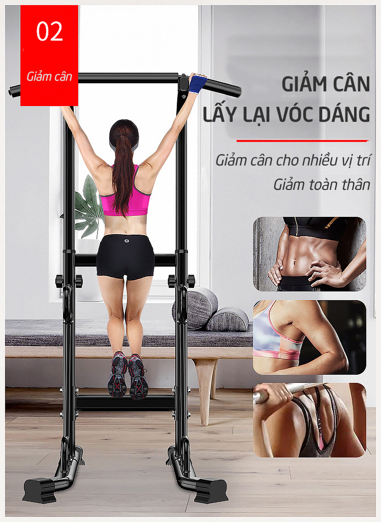 Bộ xà đơn, xà kép đa năng khung sắt sơn tĩnh điện Gymlink G5793 Sportslink