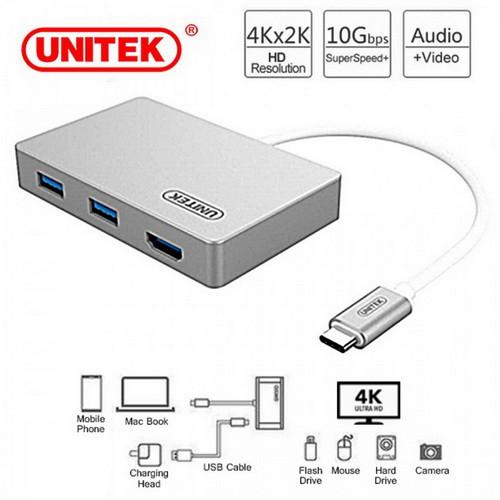 Hub USB 3.0 2 Ports+HDMI Chính hãng Unitek (Y- 3707)Type-C - HÀNG CHÍNH HÃNG