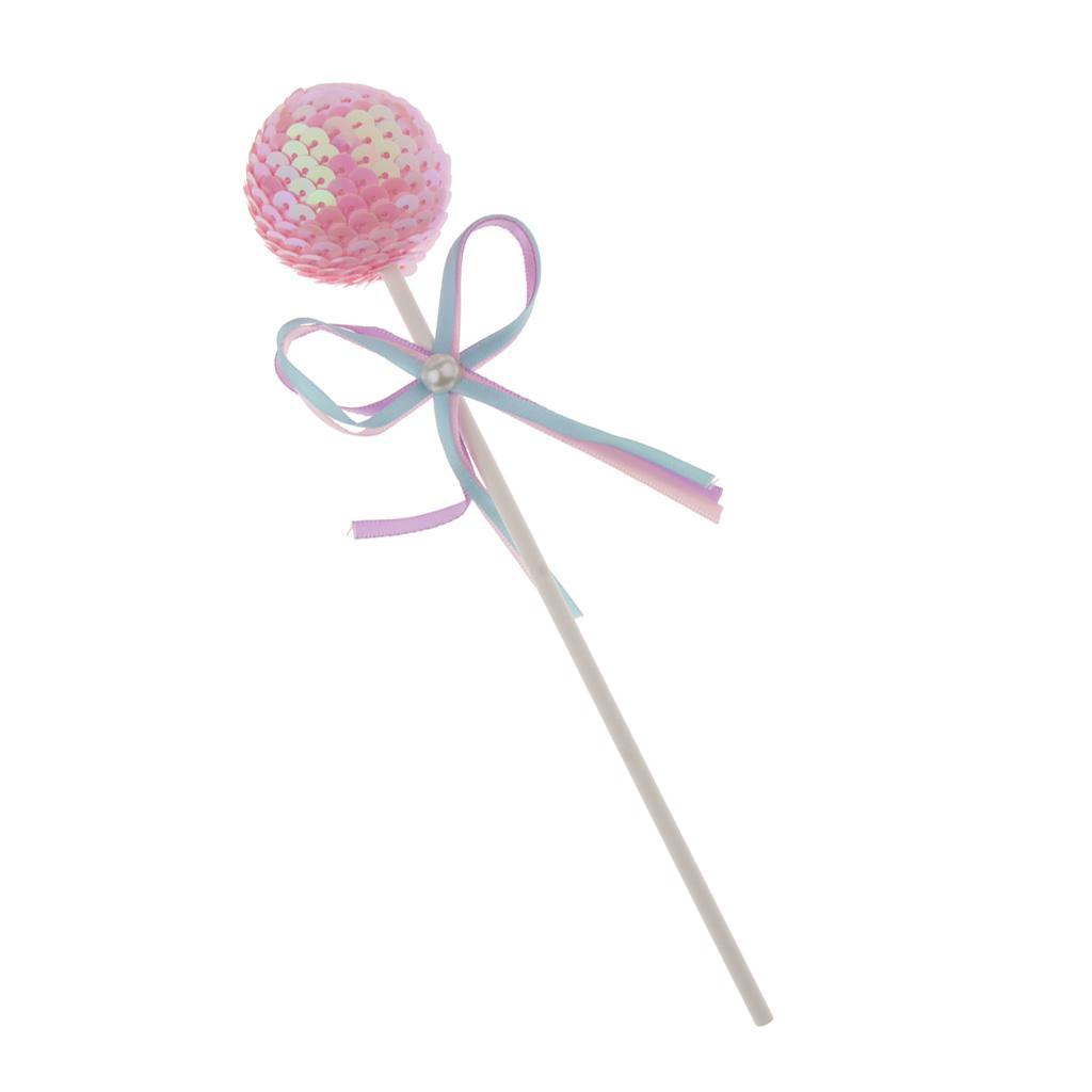 Birthday Party Cake Decoration Colour Sequined Ball Topper Sticks