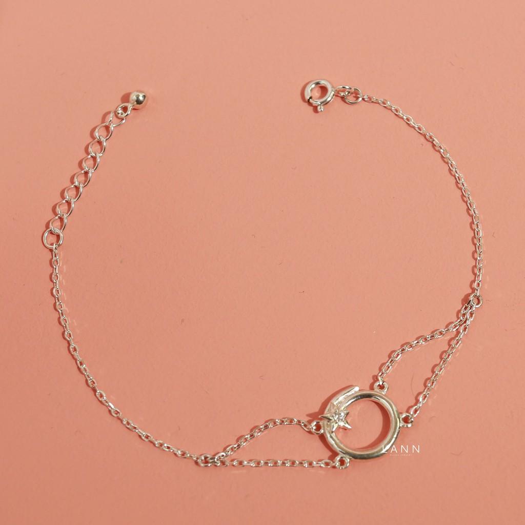 Lắc tay đường tròn sao đá hai dây xích S925 LANN