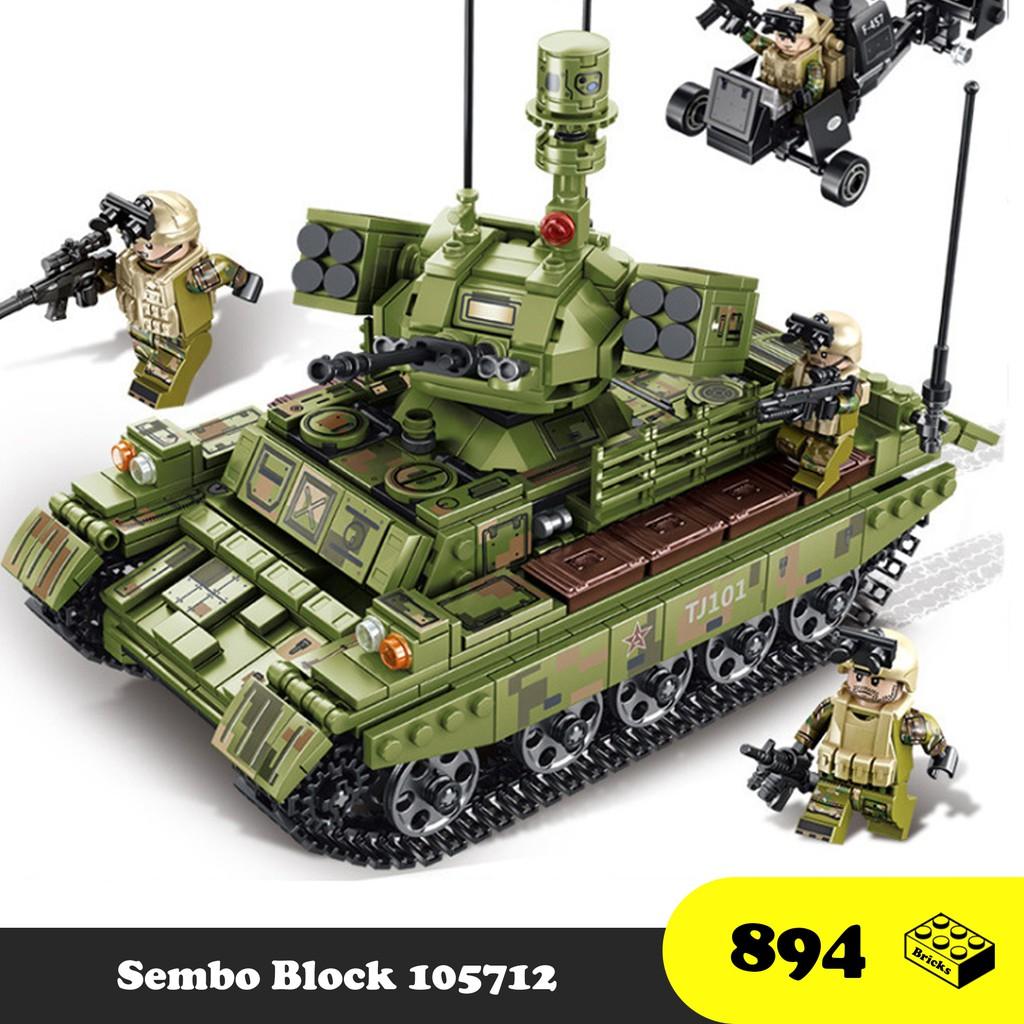 Tank Sembo Block 105712 - Đồ chơi lắp ráp xe Tank bọc thép Tên lửa Rocket - IRON BLOOD RELOADED KING OF LAND BATTLE