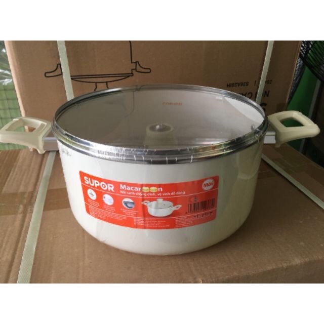 Nồi thân cao dùng bếp từ Supor phủ men ceramic S36A28IH  8.2L - HÀNG CHÍNH HÃNG