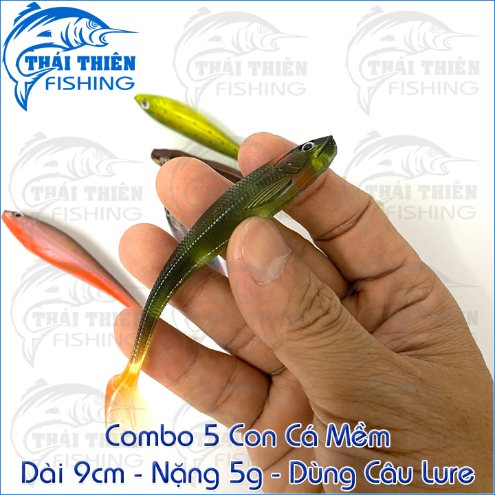 Mồi Mềm NFF Coastline Không Lưỡi Vỉ 5 Con Dài 9cm Nặng 5g Dùng Câu Lure Sông Suối