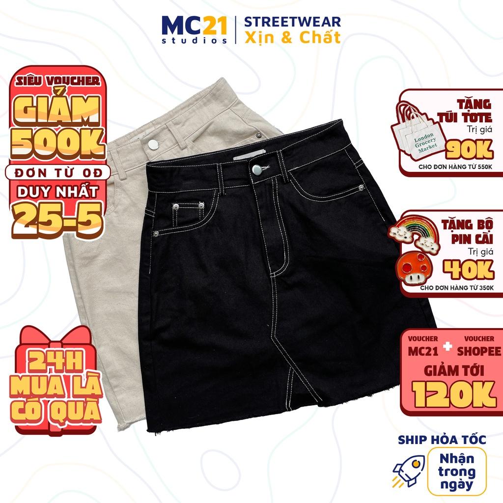 Chân váy ngắn MINION CLOTHING chất kaki lưng cạp cao Ulzzang Streetwear Hàn Quốc vải mềm mịn dày dặn V3202